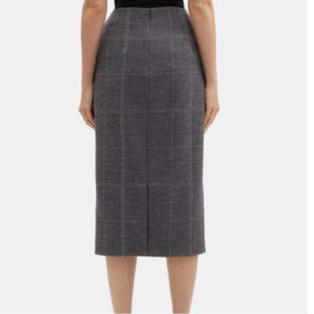 Theory New with Tag Gray Plaid Pencil Skirt